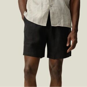 Alex Crane Bo Linen Shorts in Black